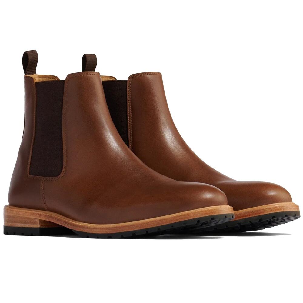 NISOLO MEN'S MARCO EVERYDAY CHELSEA BOOTS, BROWN, 9.5